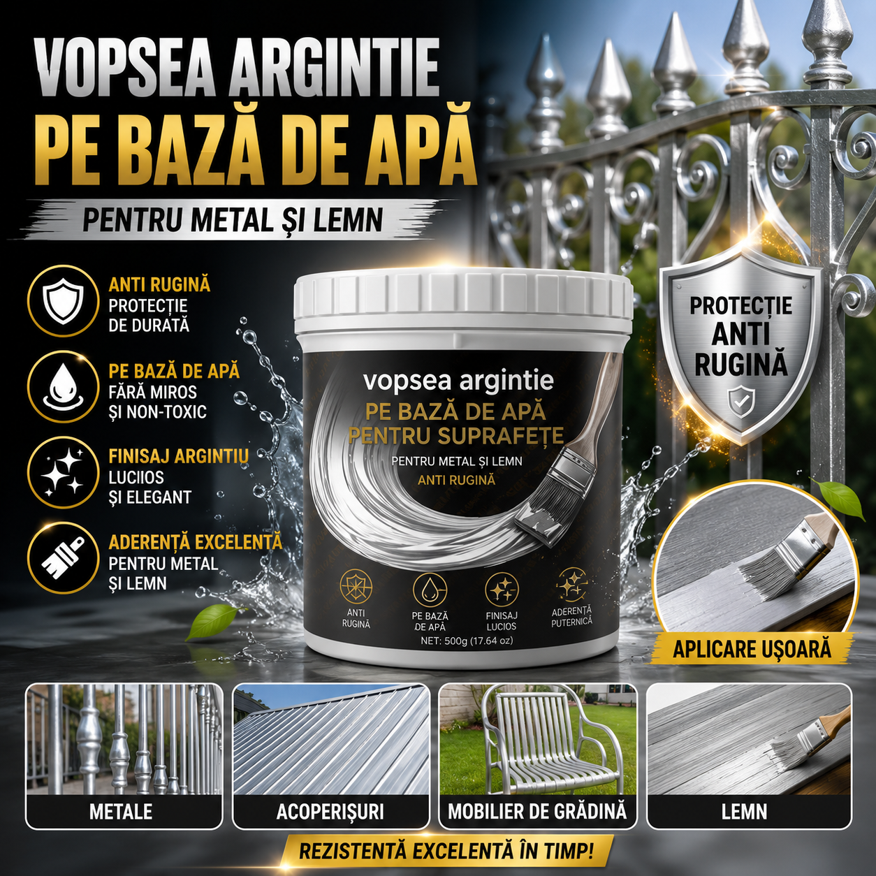 Vopsea Acrilică Argintie SilverMirror™