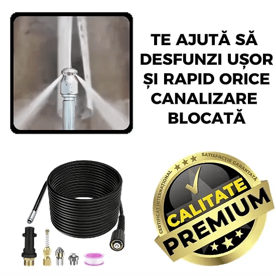 Furtun + Cap de Desfundare Puternic - TurboJet™