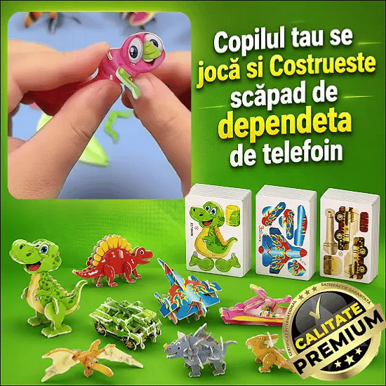 Puzzle 3D Educativ DinoCraft™