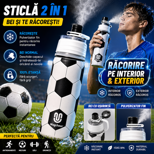 Sticlă 2 în 1 cu Pulverizator AquaMist™
