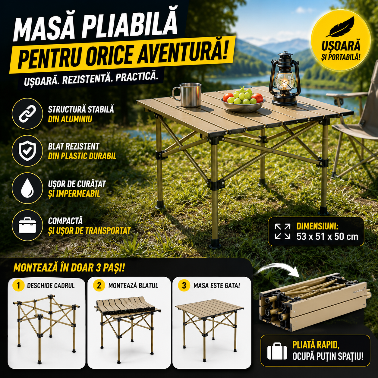 Masă Pliabilă CampMaster™