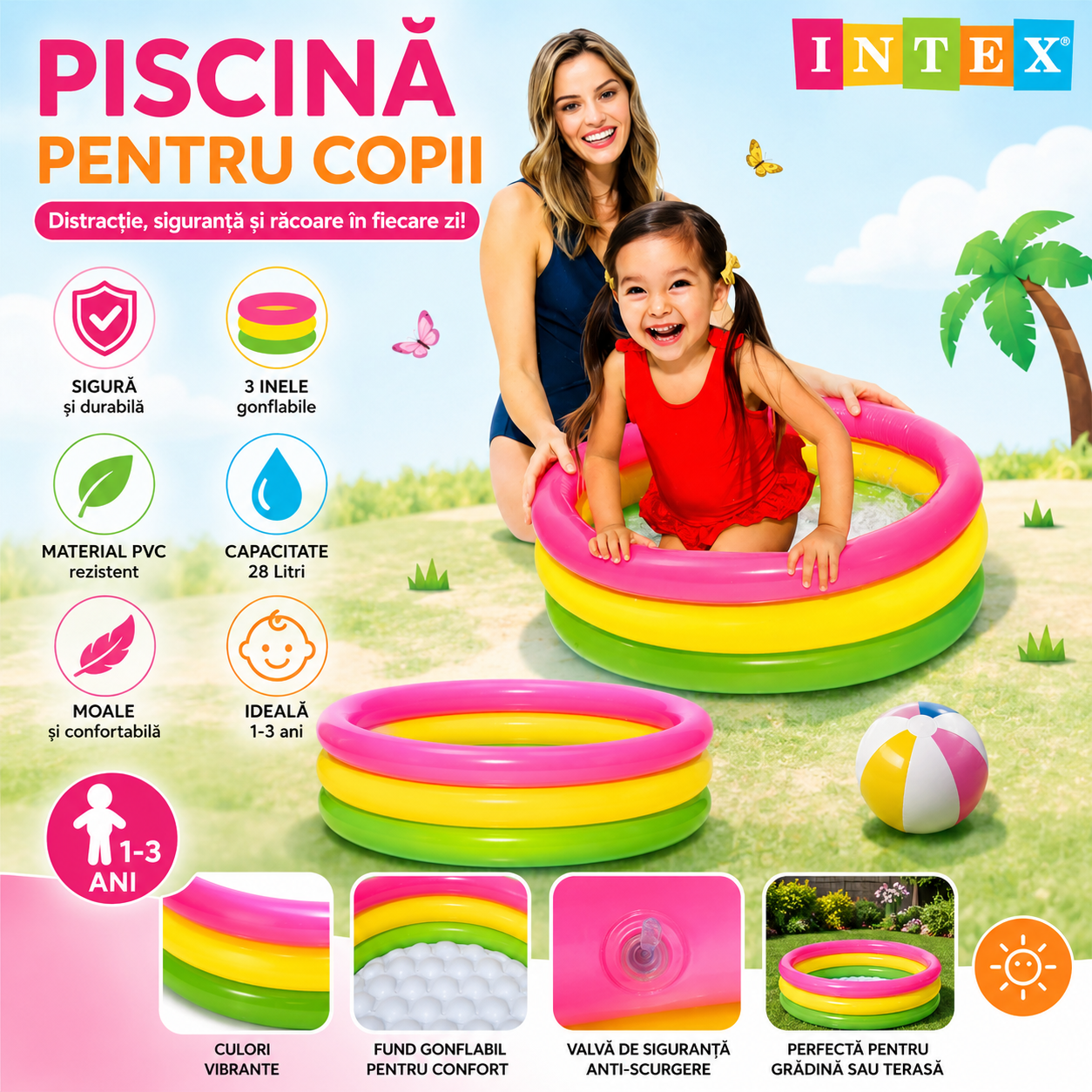 Piscină Gonflabilă Pentru Copii AquaJoy™