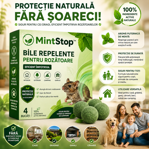 Set de 4 Bile Anti-Șoareci cu Mentă MintStop™