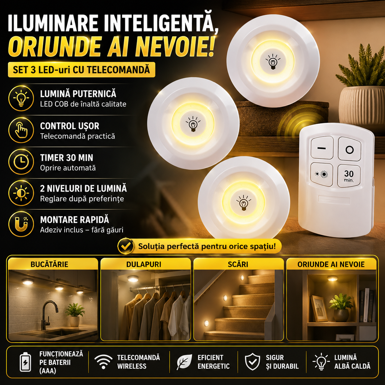 Lămpi LED Fără Fir LightPuck™