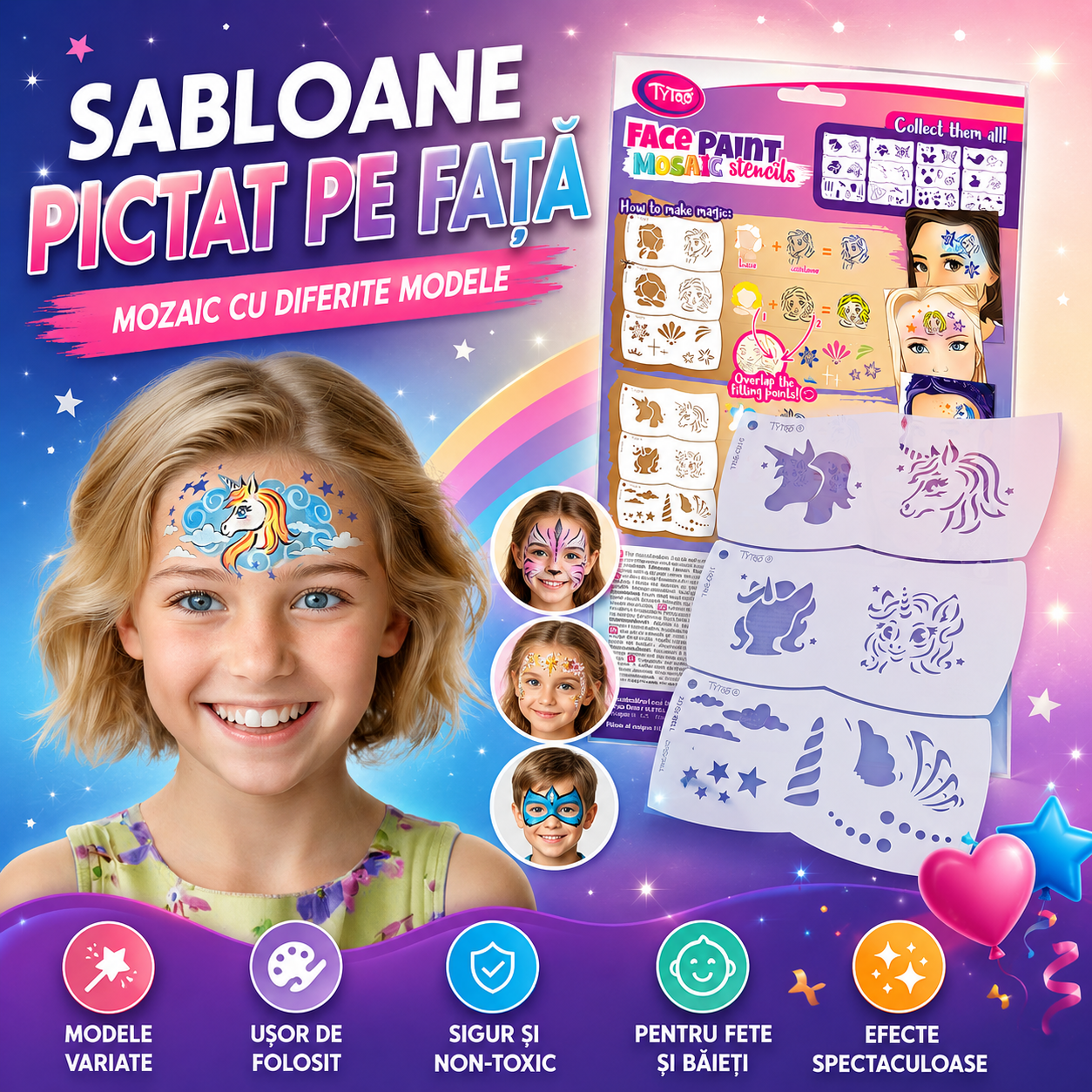 Șabloane pentru Pictură pe Față FaceMagic™